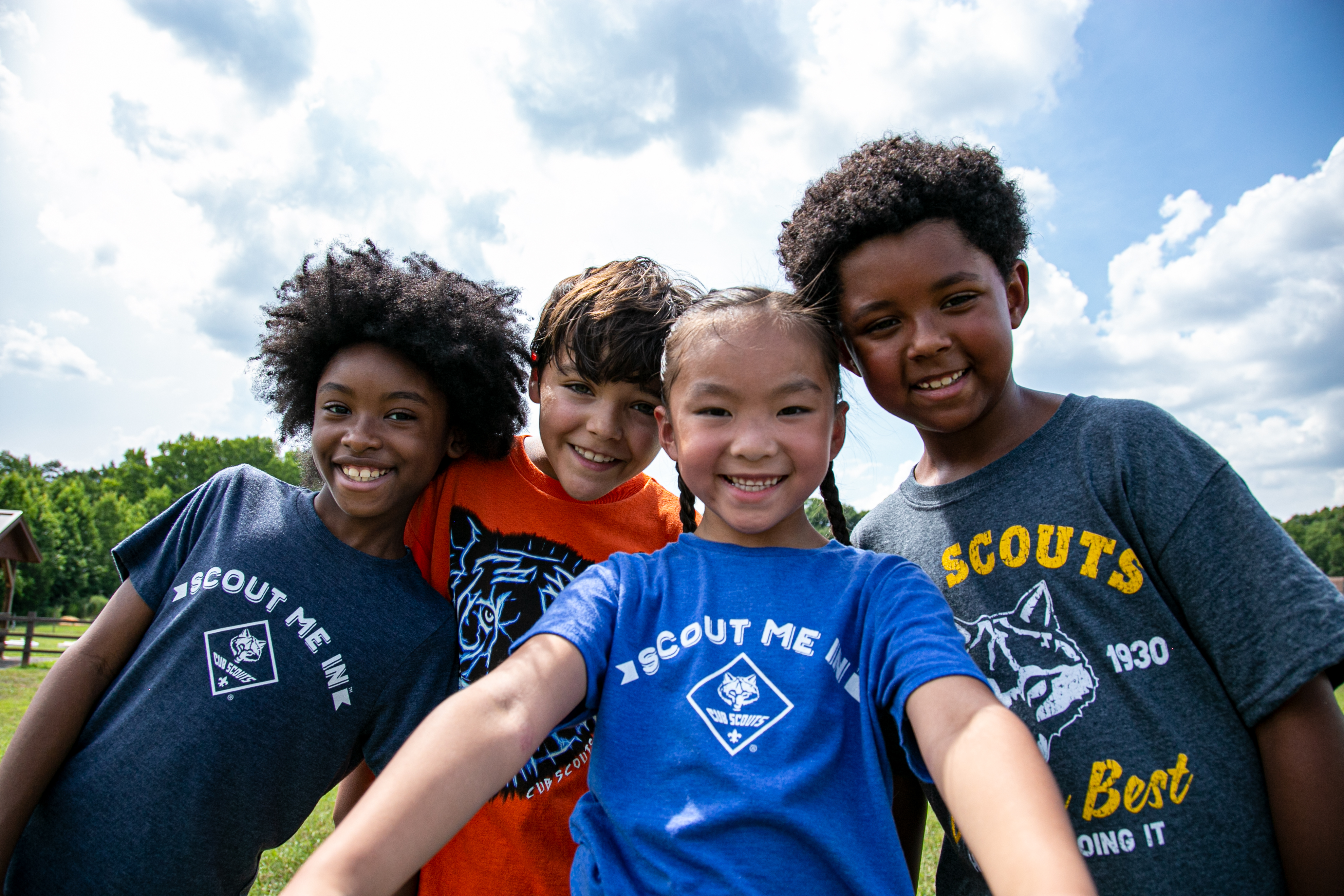 Pack 57 Scouts hiking together